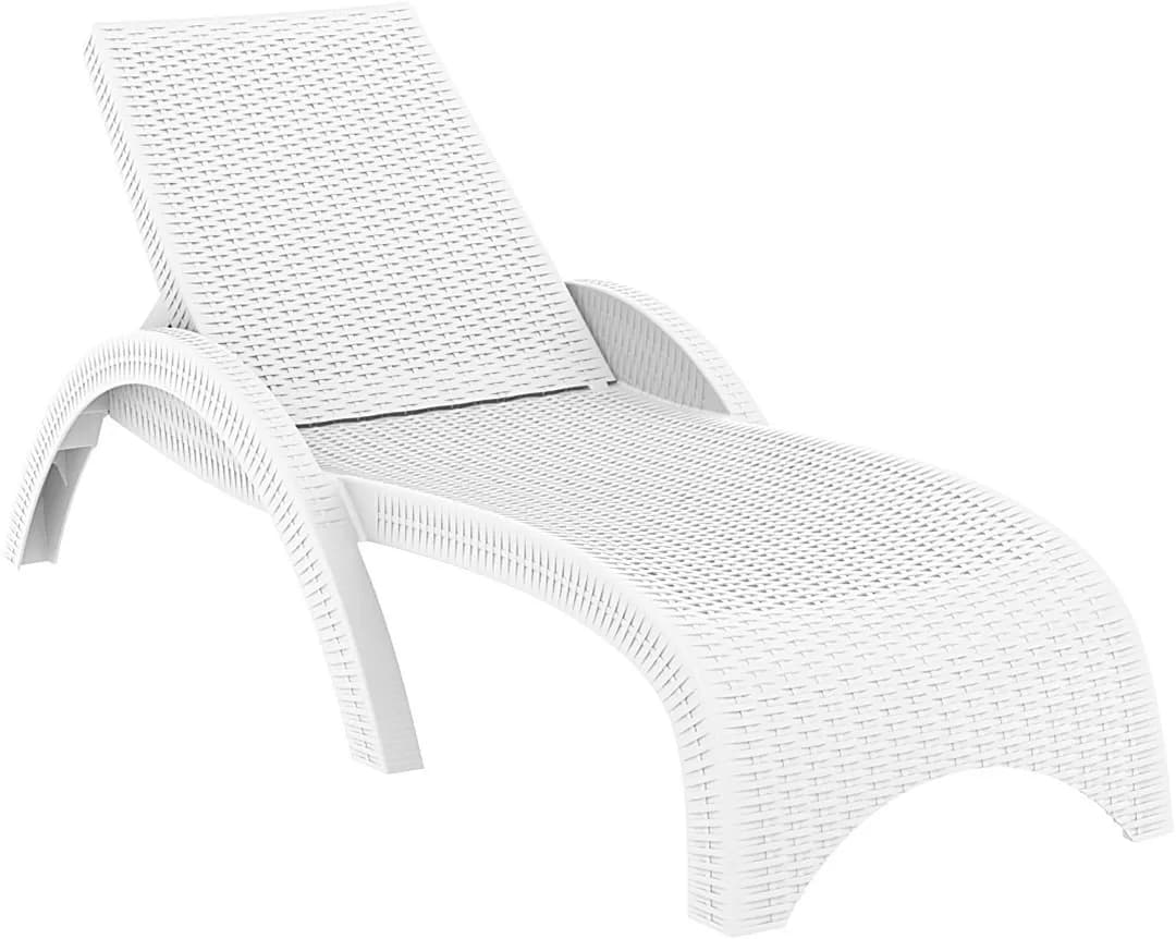 Fiji Rattan Şezlong – Beyaz